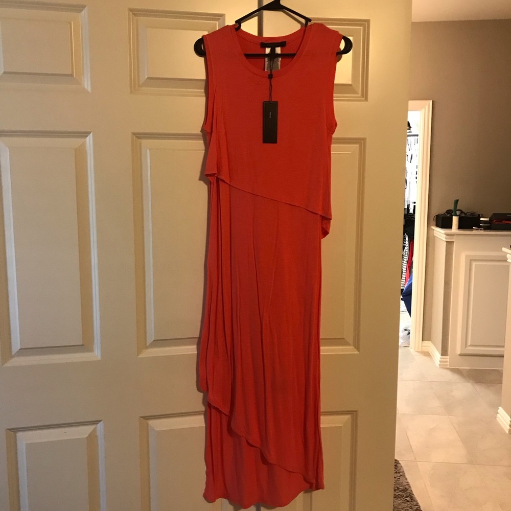 BCBG coral dress